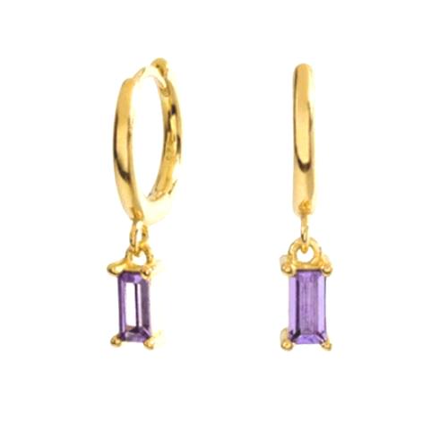 GOLD LILAC STONE EARRINGS