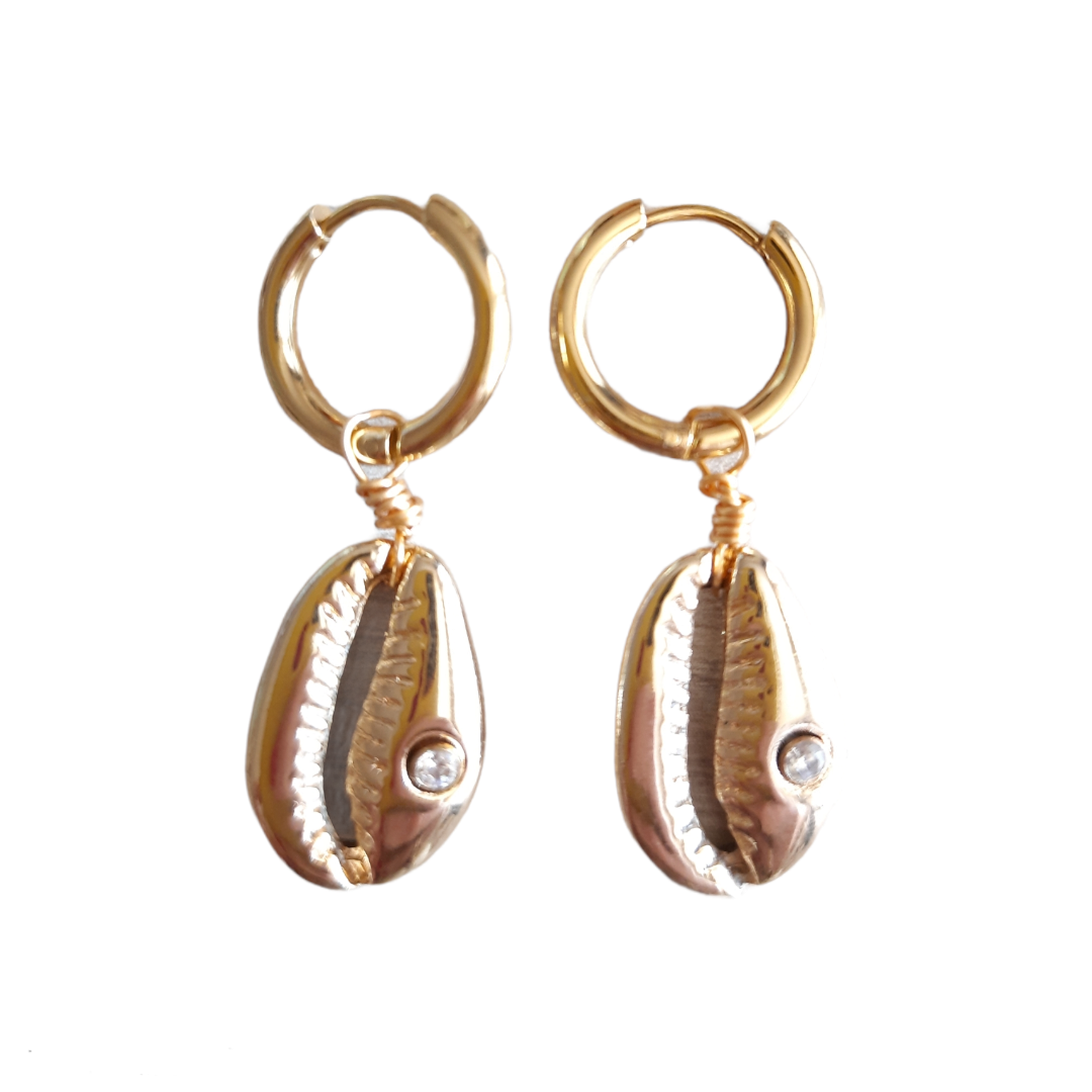 BOUCLES D'OREILLES COQUILLAGE OR